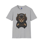 Gaming Cat Holding Controller T-Shirt | Cat Gamer Graphic Tee