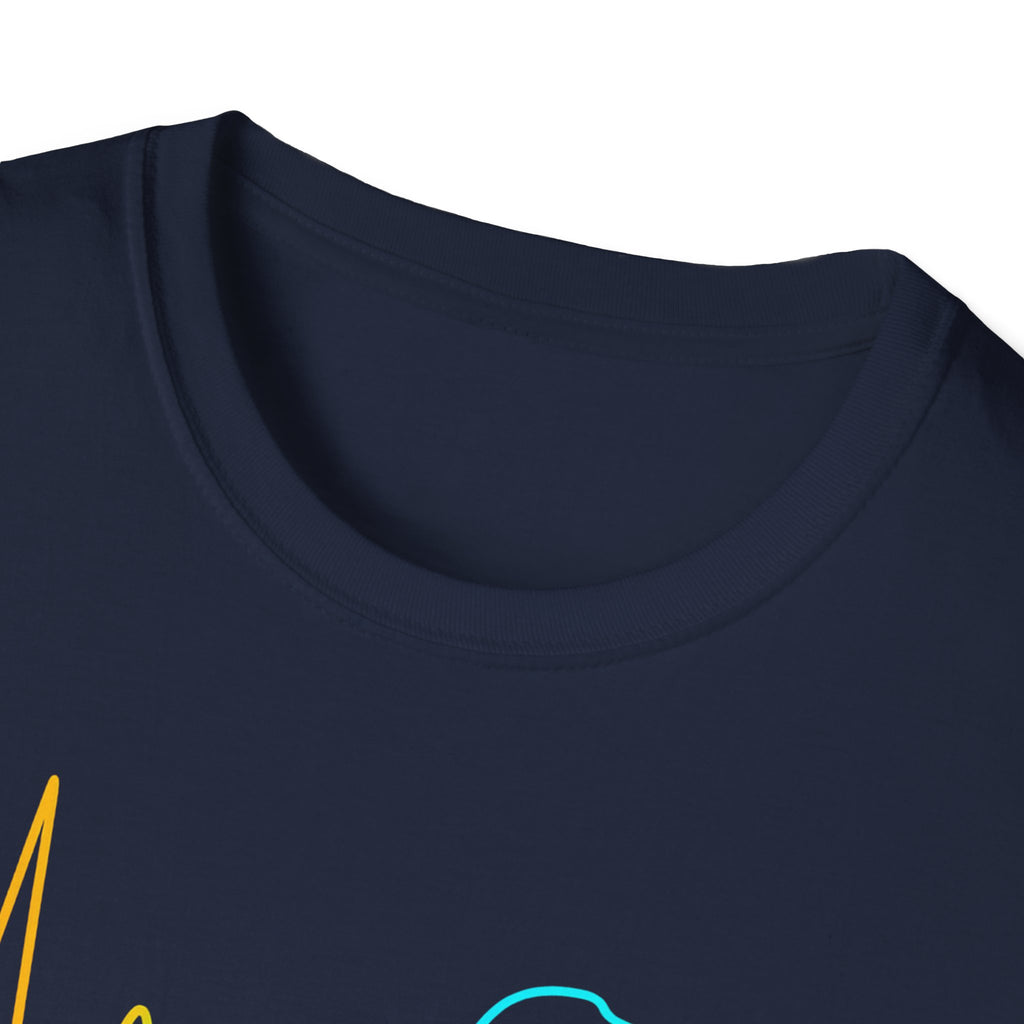 Heartbeat Game Controller T-Shirt | Neon Gaming Pulse Tee