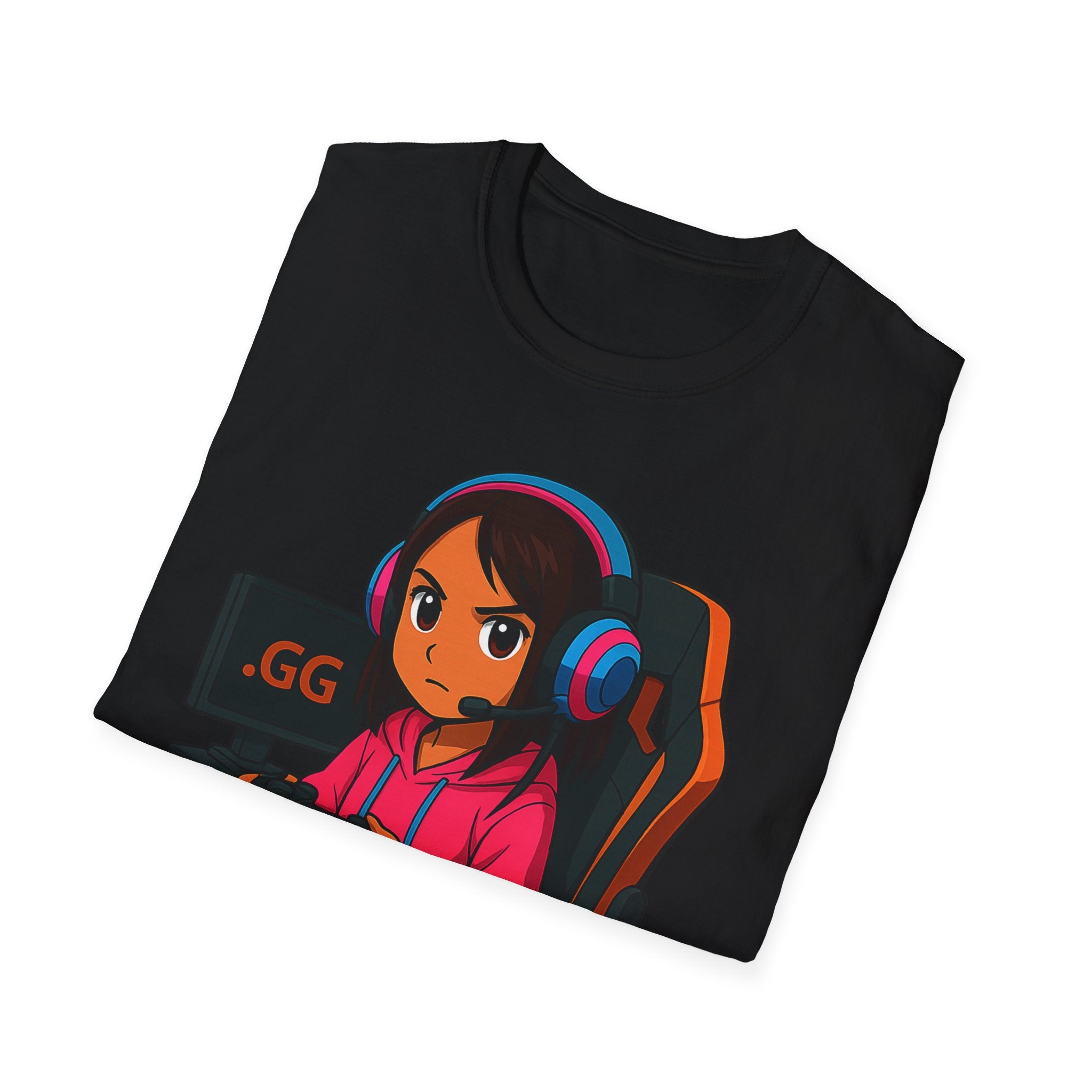 Gamer Girl T-Shirt - Cute Cartoon Female Gamer Graphic Tee