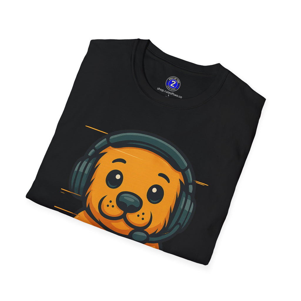 Cute Retro Gaming Puppy T-Shirt | Gamer Dog Illustration Tee
