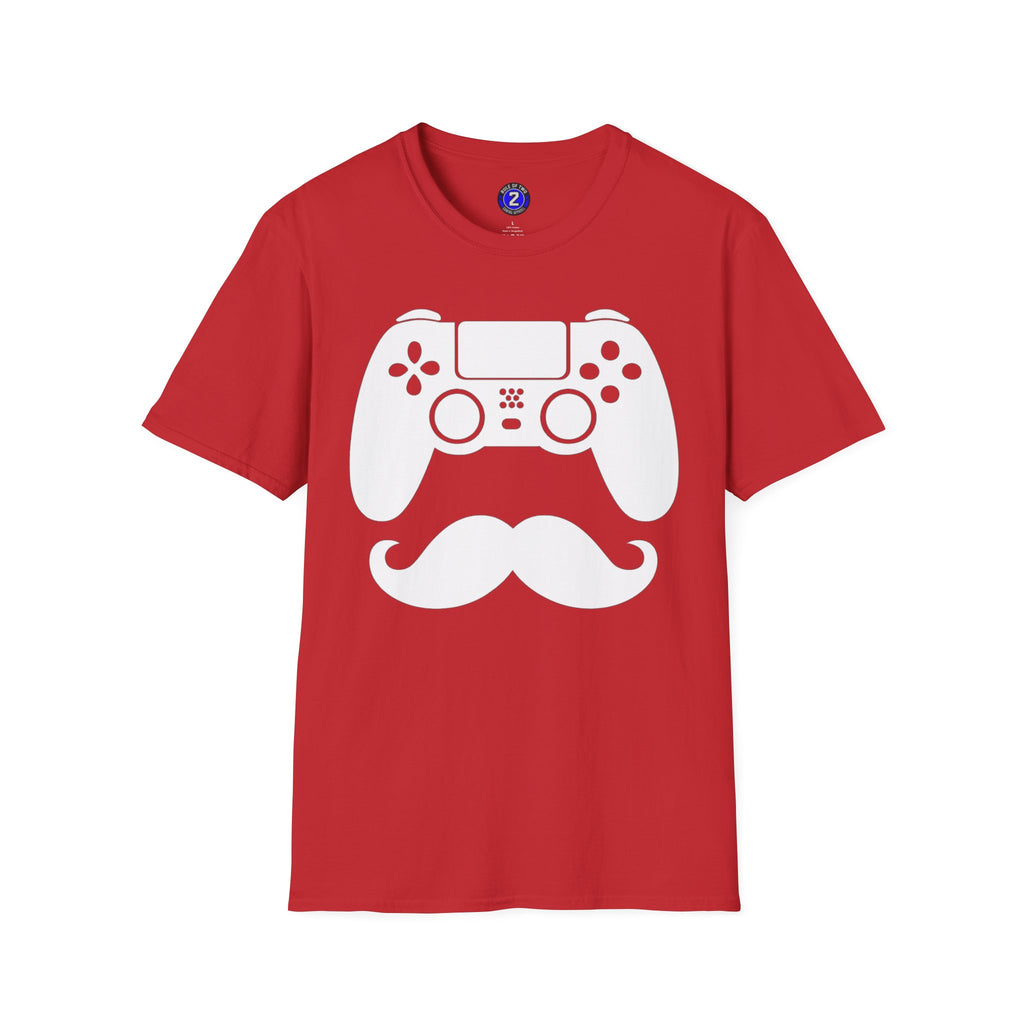 Gamer Dad  T-Shirt | Controller & Mustache Graphic Tee for Dad, Gamer Gifts