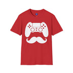 Gamer Dad  T-Shirt | Controller & Mustache Graphic Tee for Dad, Gamer Gifts
