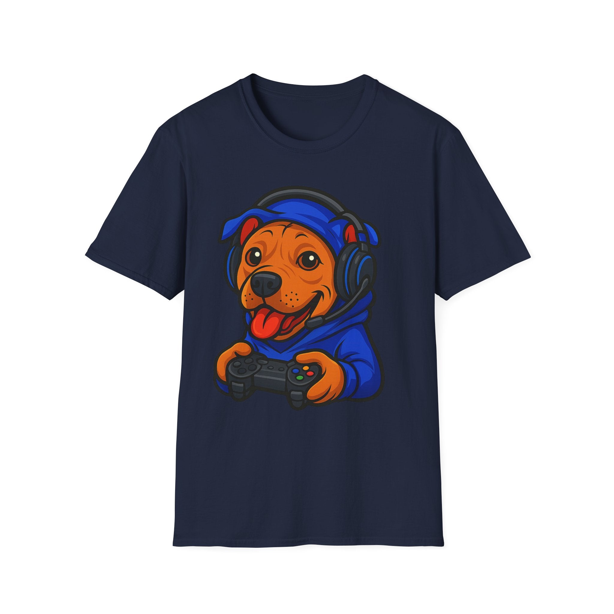 Gamer Dog Graphic Tee | Cute Puppy with Headset & Controller T-Shirt