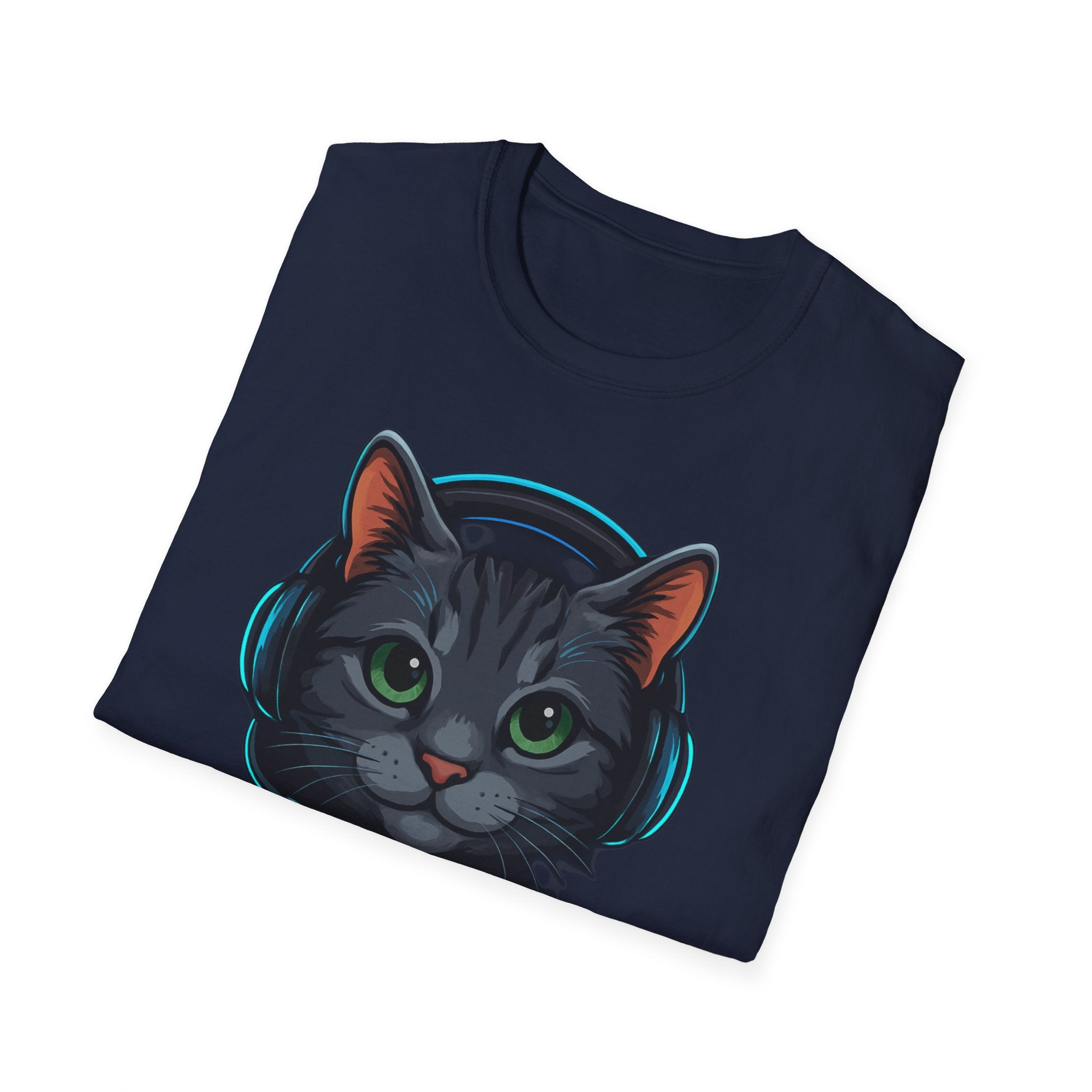 Gaming Cat Graphic T-Shirt | Cute Gamer Kitten Illustration