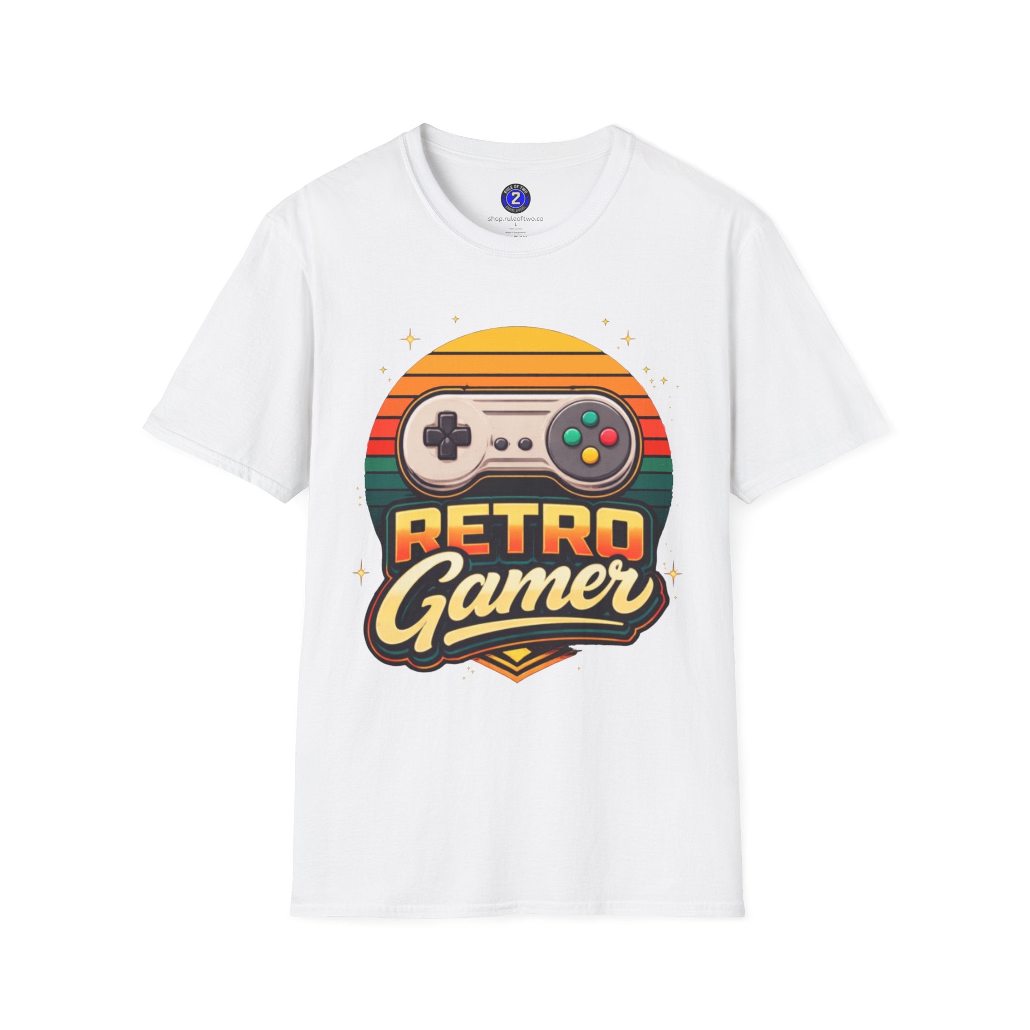 Retro Gamer | Retro Controller Graphic T-Shirt | Vintage Gamer Tee, Sun-Faded Palette
