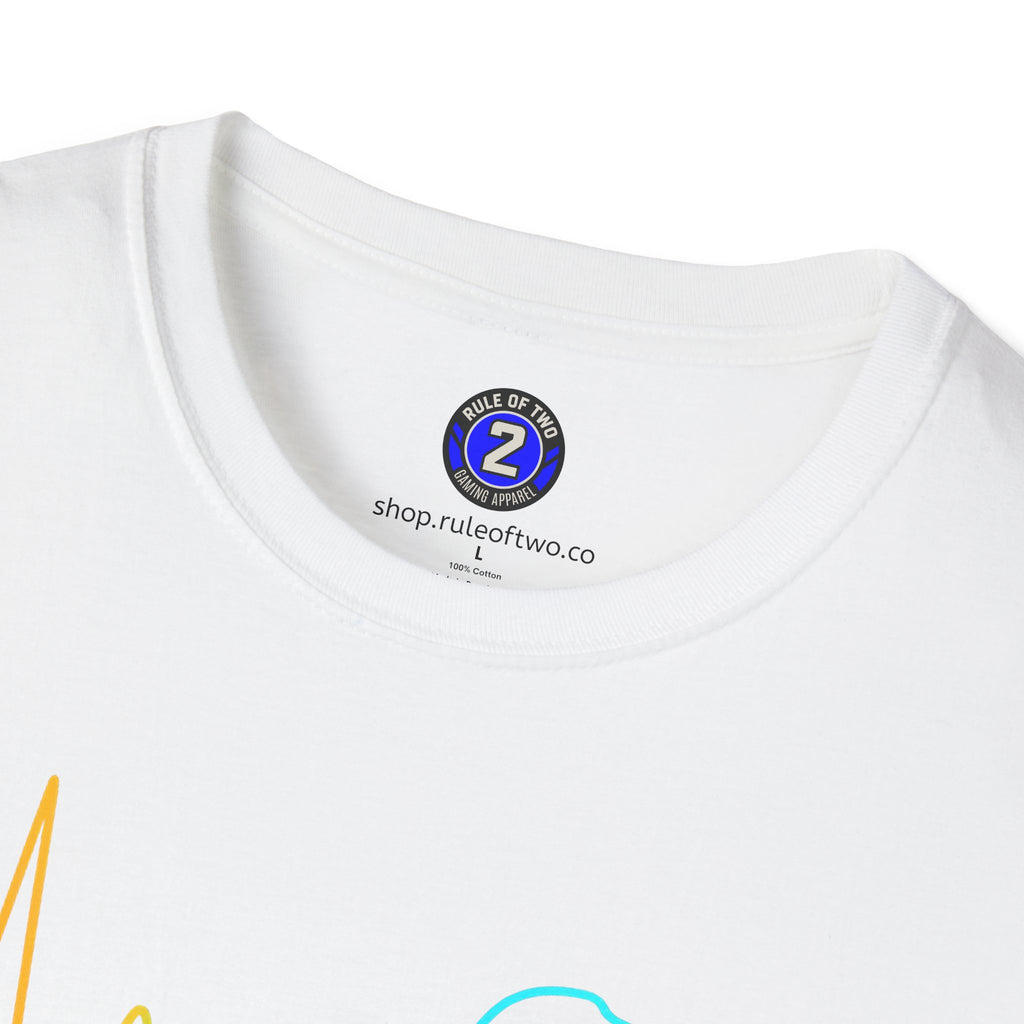 Heartbeat Game Controller T-Shirt | Neon Gaming Pulse Tee