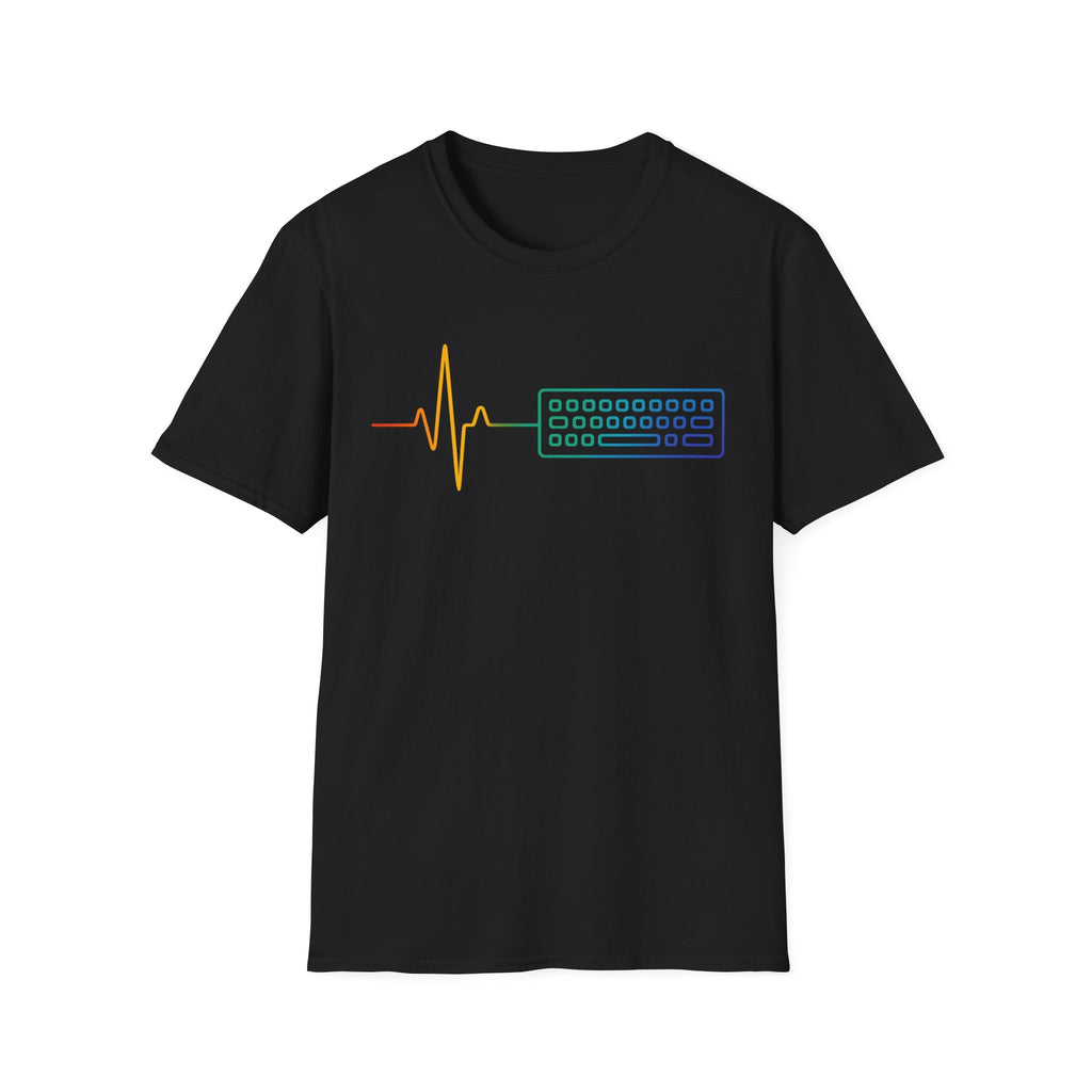 Keyboard Lifeline T-Shirt | Minimalist Tech Heartbeat Tee for Programmers