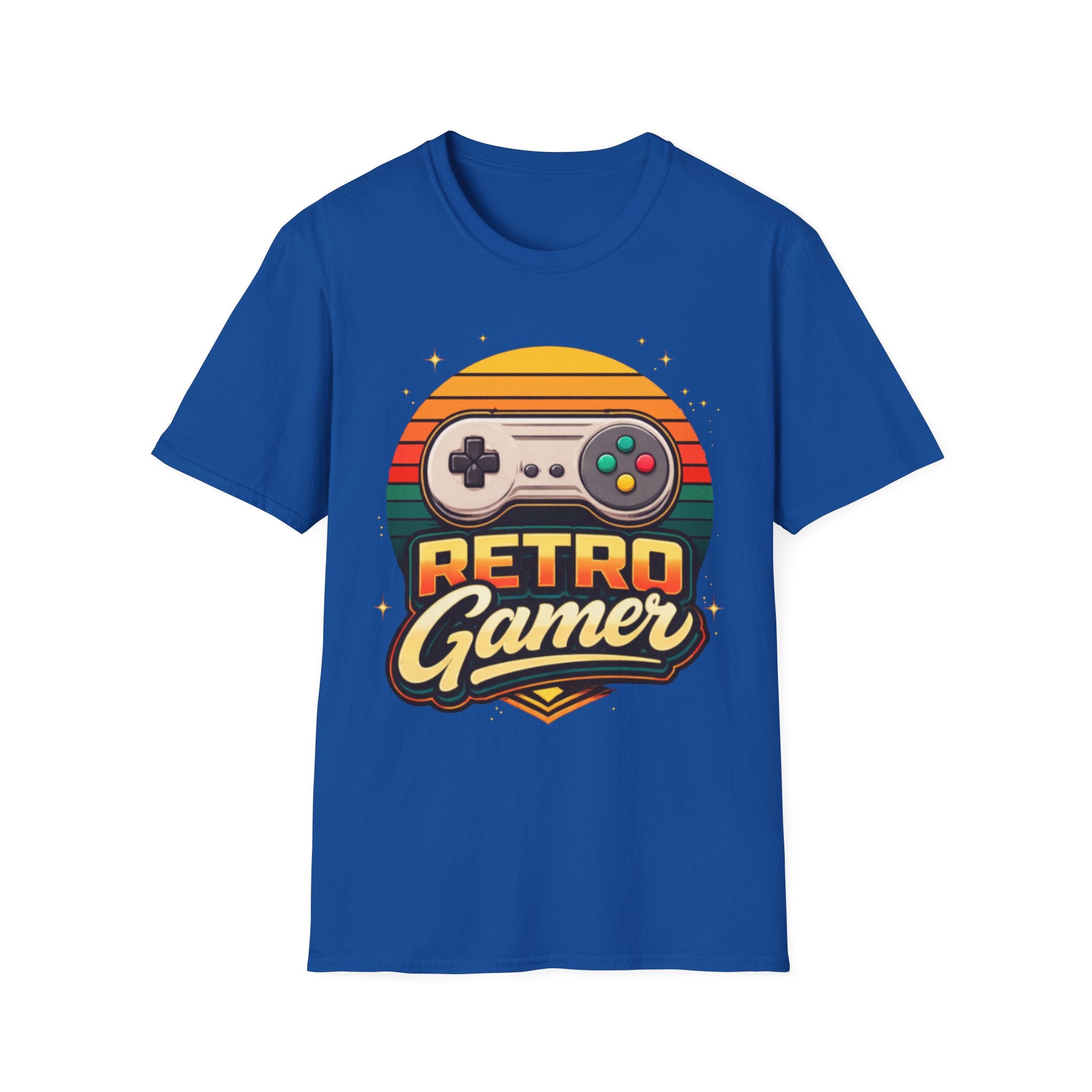 Retro Gamer | Retro Controller Graphic T-Shirt | Vintage Gamer Tee, Sun-Faded Palette