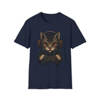 Gaming Cat Holding Controller T-Shirt | Cat Gamer Graphic Tee