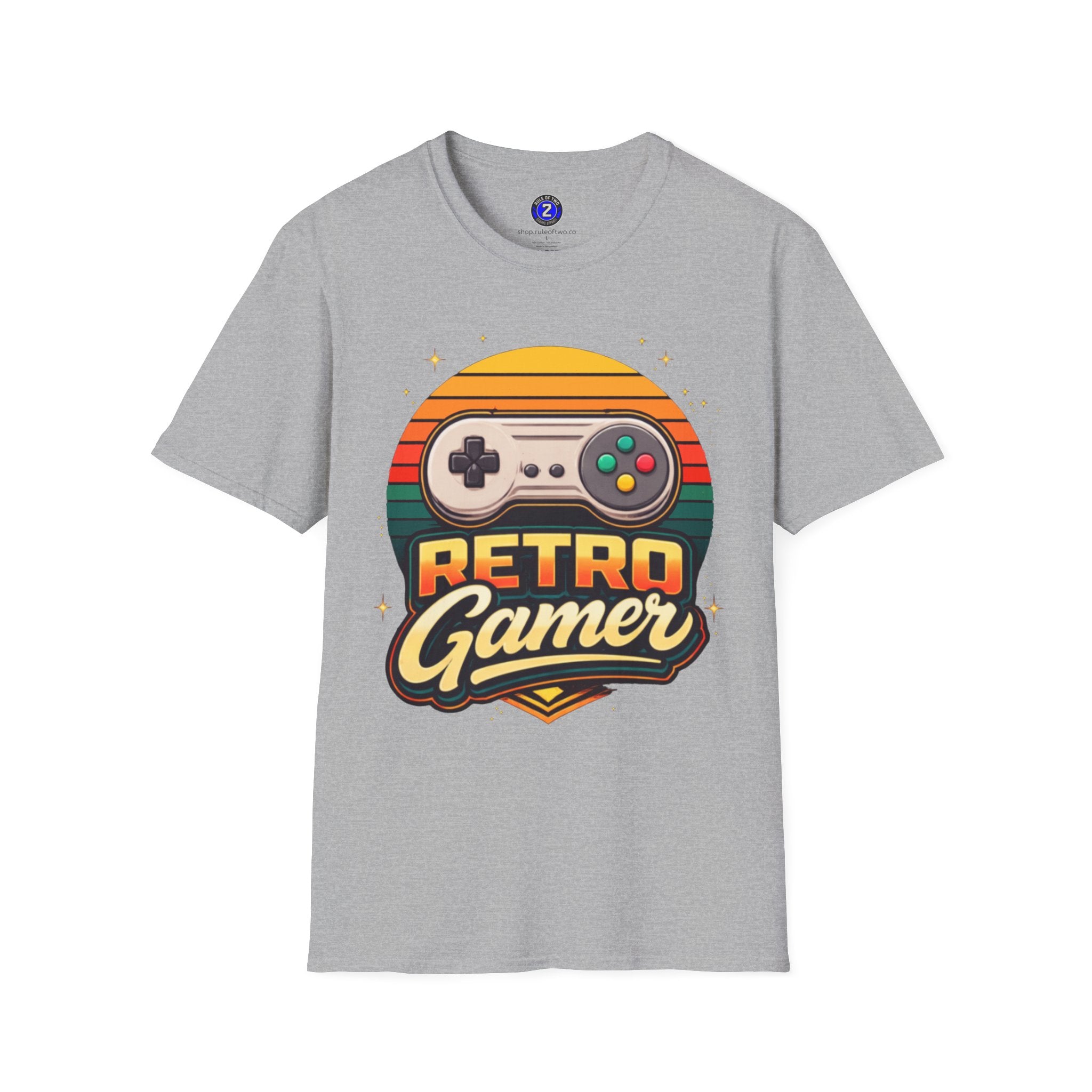 Retro Gamer | Retro Controller Graphic T-Shirt | Vintage Gamer Tee, Sun-Faded Palette
