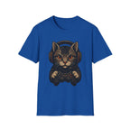 Gaming Cat Holding Controller T-Shirt | Cat Gamer Graphic Tee