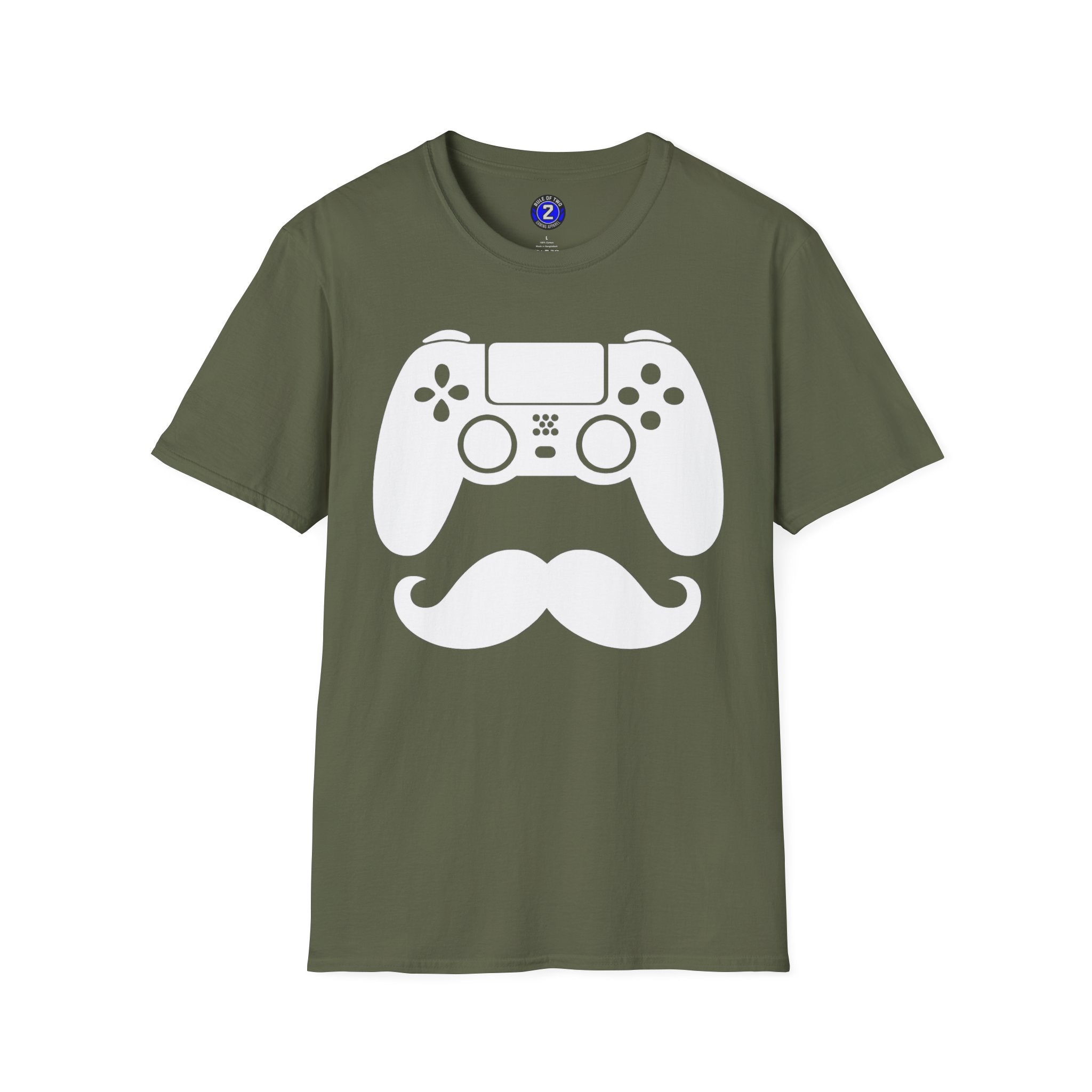 Gamer Dad  T-Shirt | Controller & Mustache Graphic Tee for Dad, Gamer Gifts