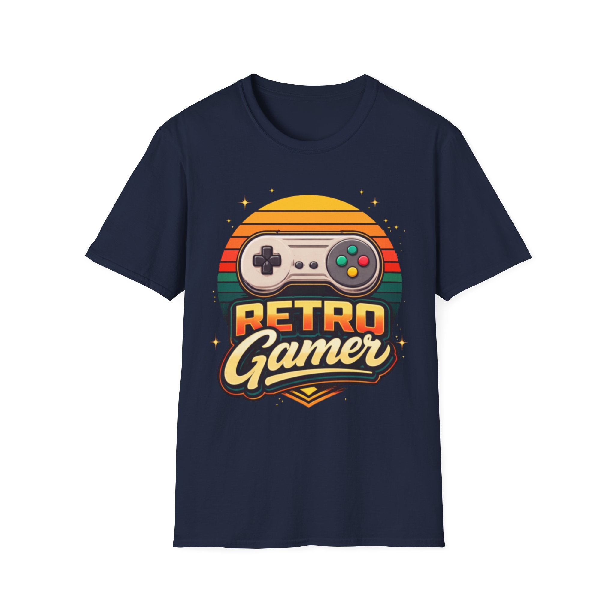 Retro Gamer | Retro Controller Graphic T-Shirt | Vintage Gamer Tee, Sun-Faded Palette