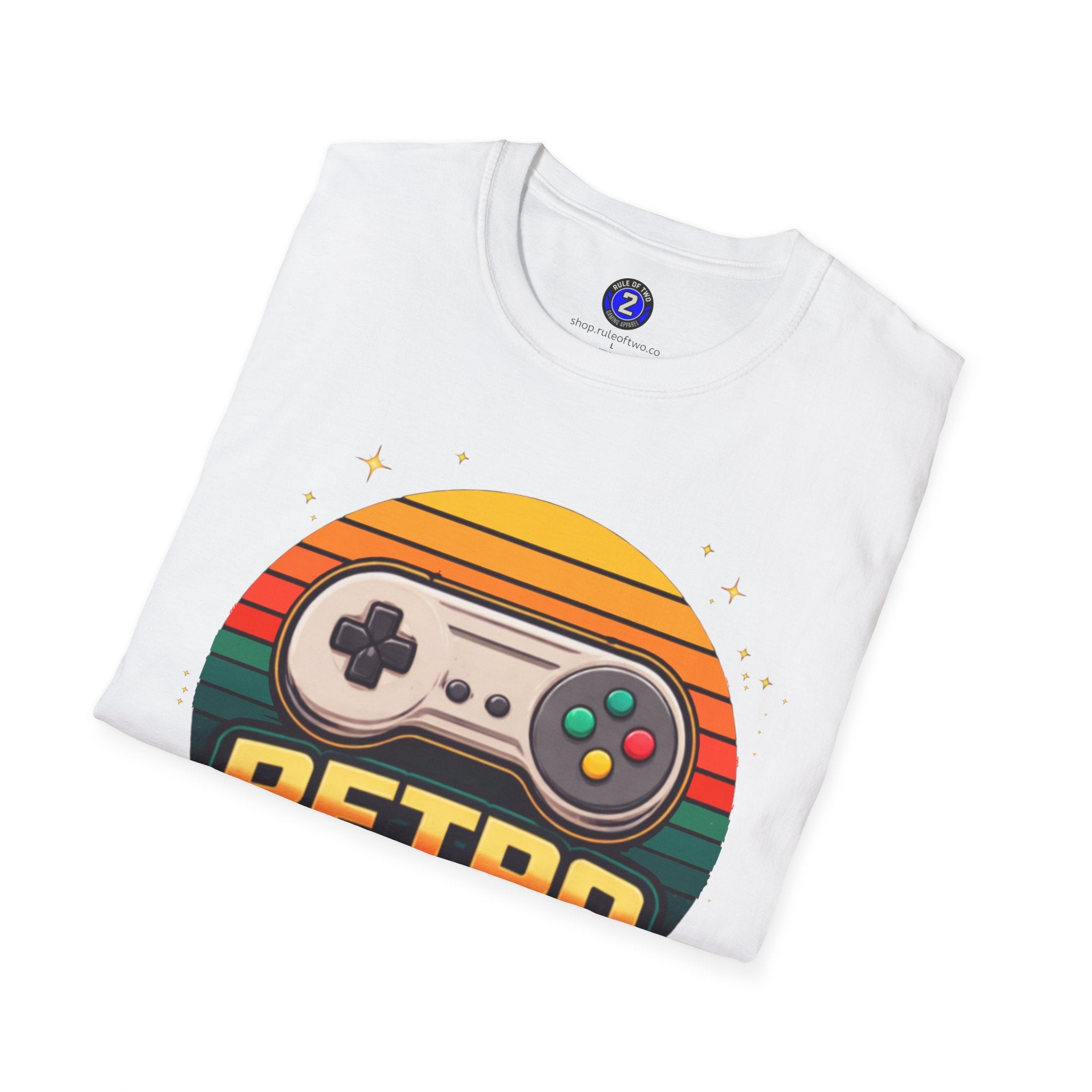 Retro Gamer | Retro Controller Graphic T-Shirt | Vintage Gamer Tee, Sun-Faded Palette
