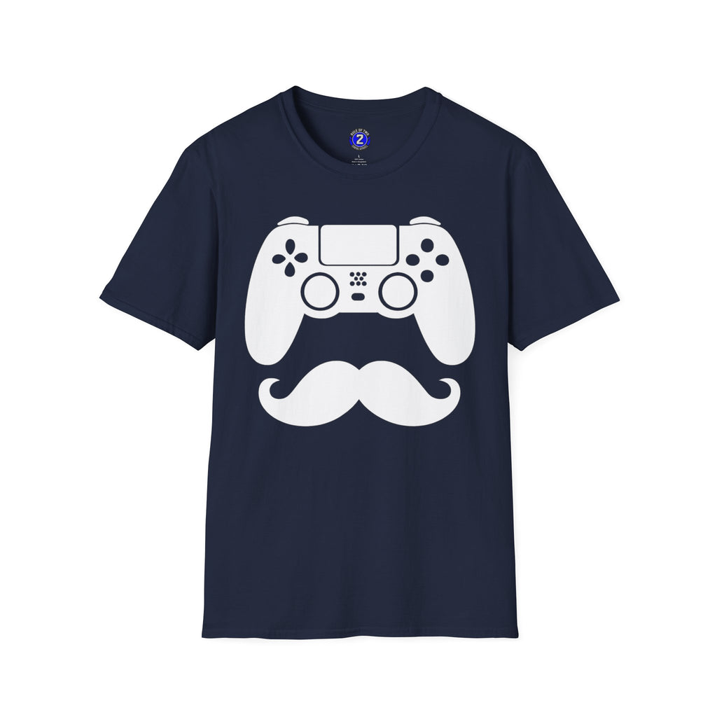 Gamer Dad  T-Shirt | Controller & Mustache Graphic Tee for Dad, Gamer Gifts