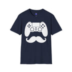Gamer Dad  T-Shirt | Controller & Mustache Graphic Tee for Dad, Gamer Gifts