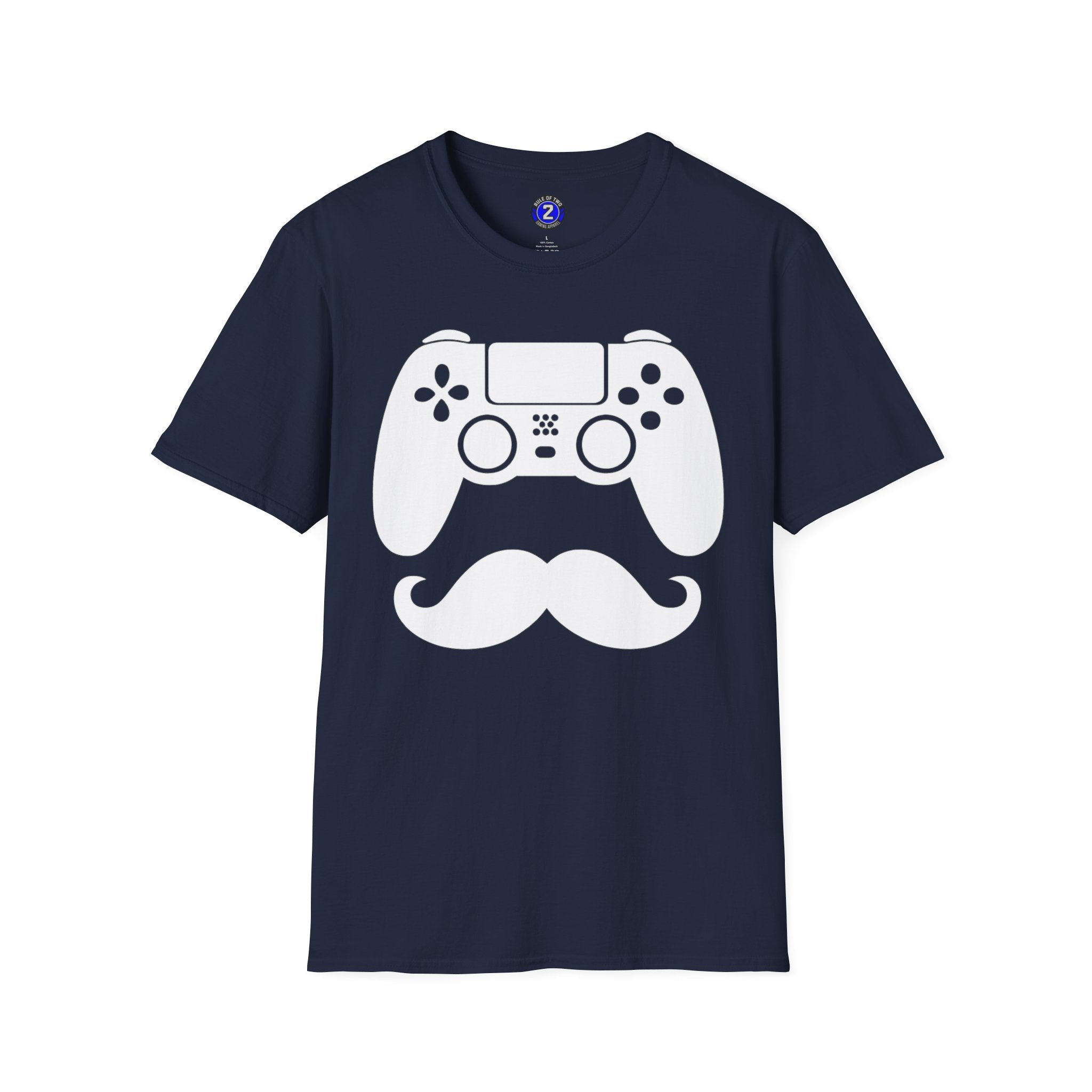 Gamer Dad  T-Shirt | Controller & Mustache Graphic Tee for Dad, Gamer Gifts
