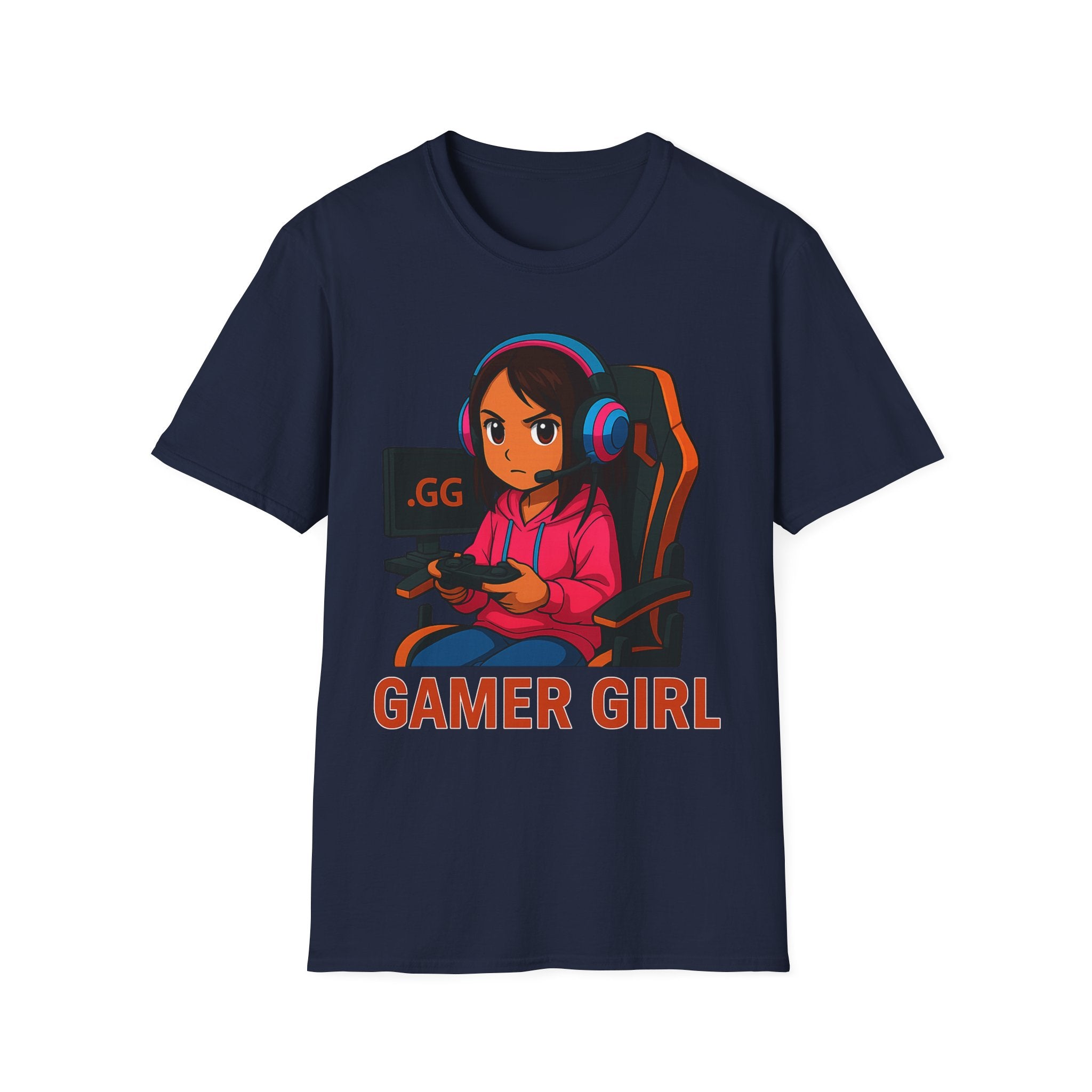 Gamer Girl T-Shirt - Cute Cartoon Female Gamer Graphic Tee