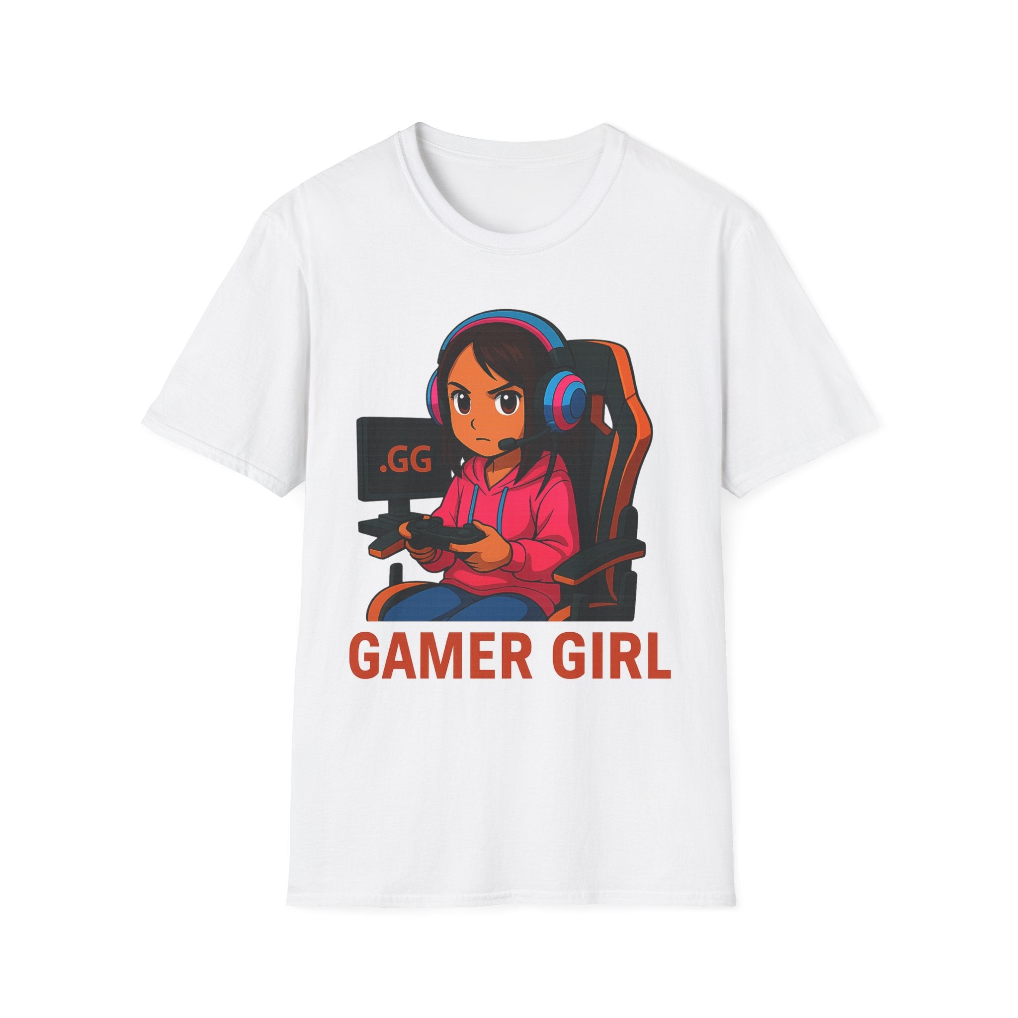 Gamer Girl T-Shirt - Cute Cartoon Female Gamer Graphic Tee