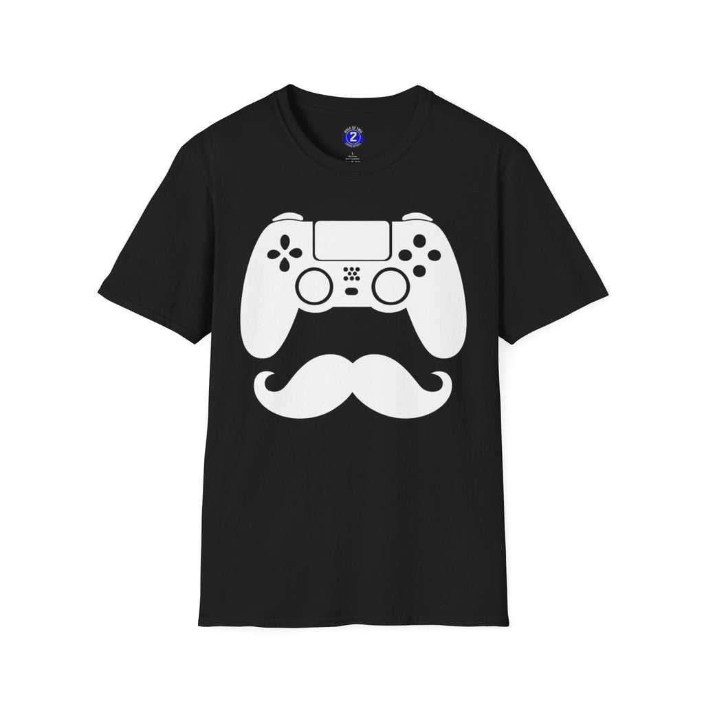 Gamer Dad  T-Shirt | Controller & Mustache Graphic Tee for Dad, Gamer Gifts