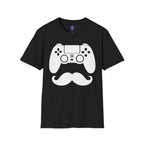 Gamer Dad  T-Shirt | Controller & Mustache Graphic Tee for Dad, Gamer Gifts