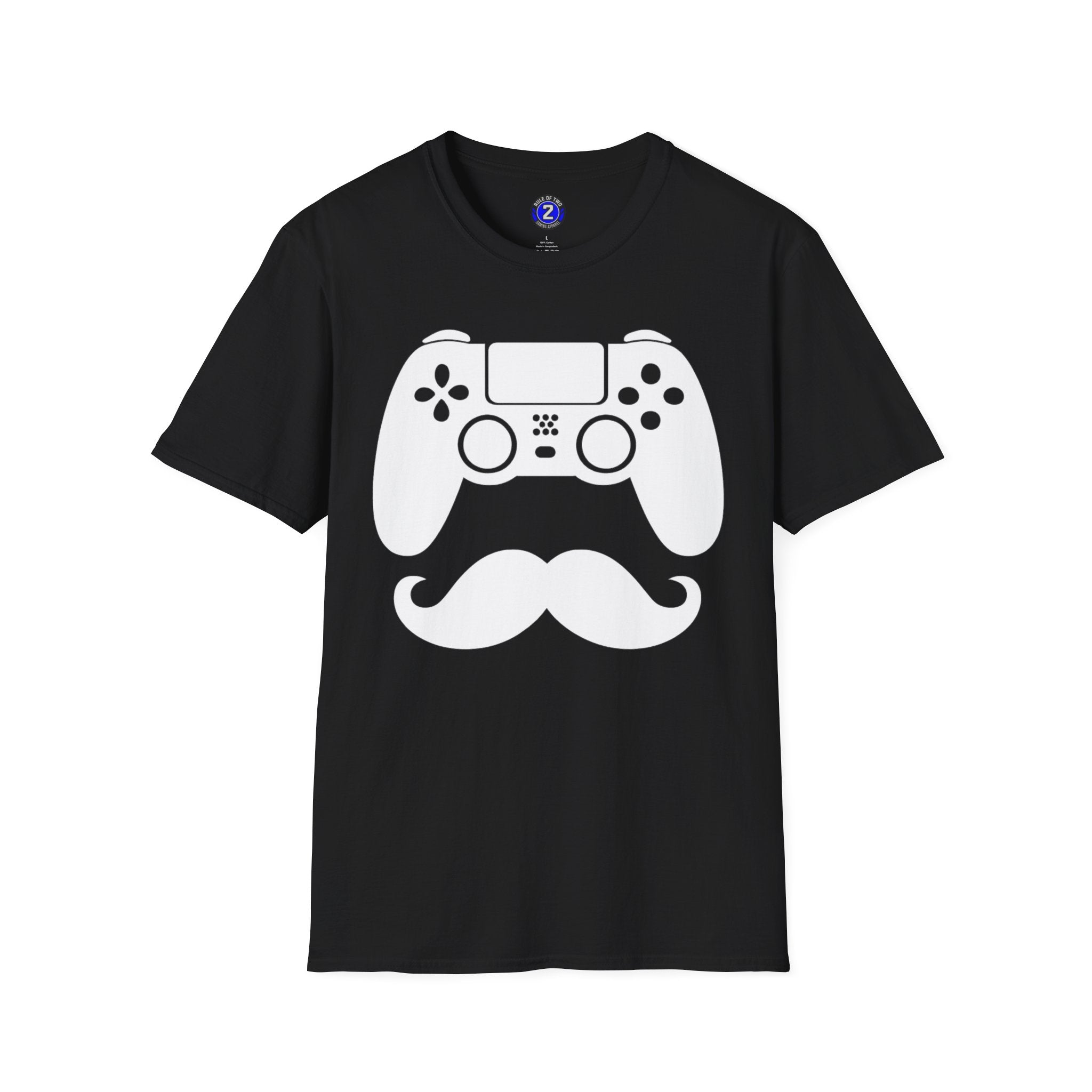 Gamer Dad  T-Shirt | Controller & Mustache Graphic Tee for Dad, Gamer Gifts