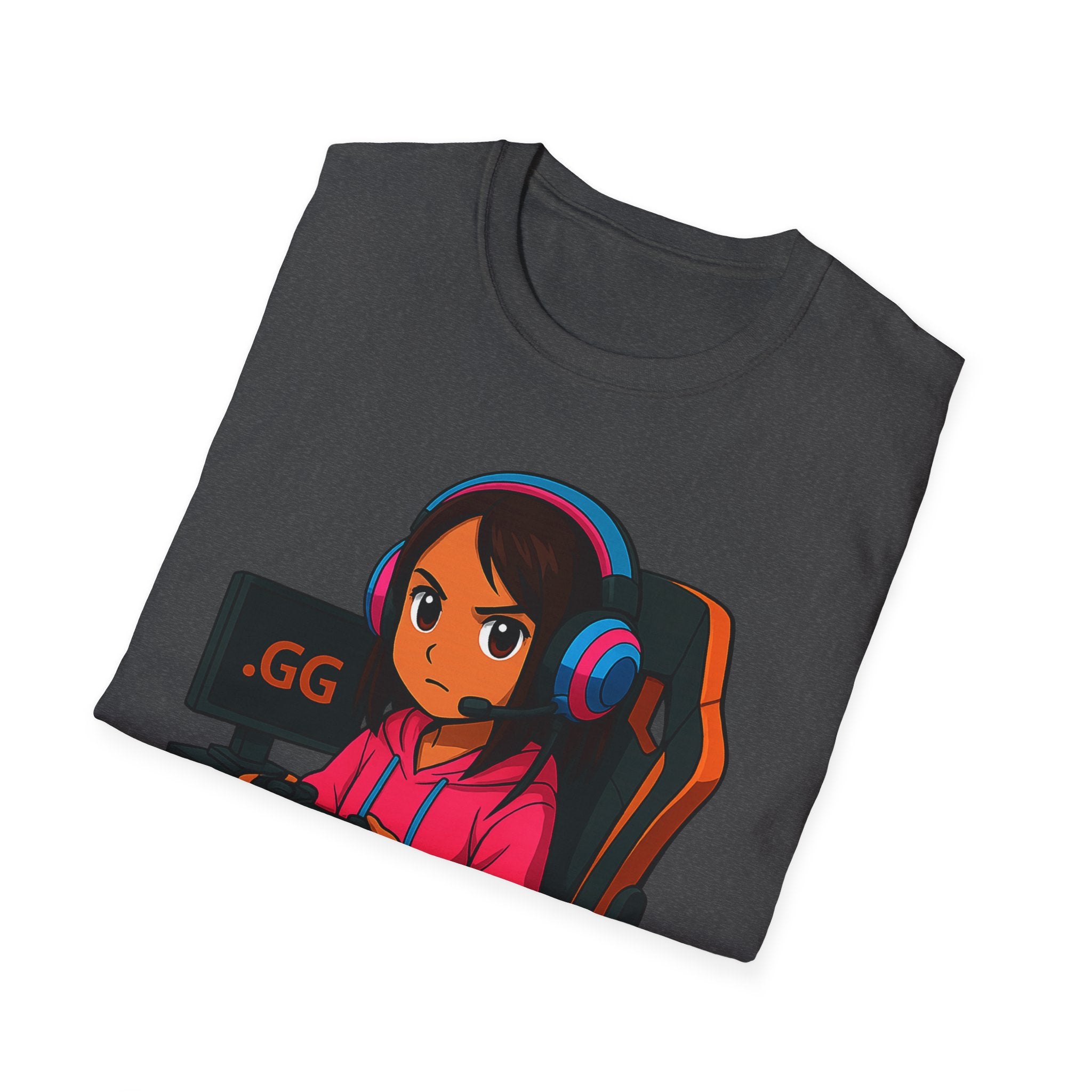 Gamer Girl T-Shirt - Cute Cartoon Female Gamer Graphic Tee