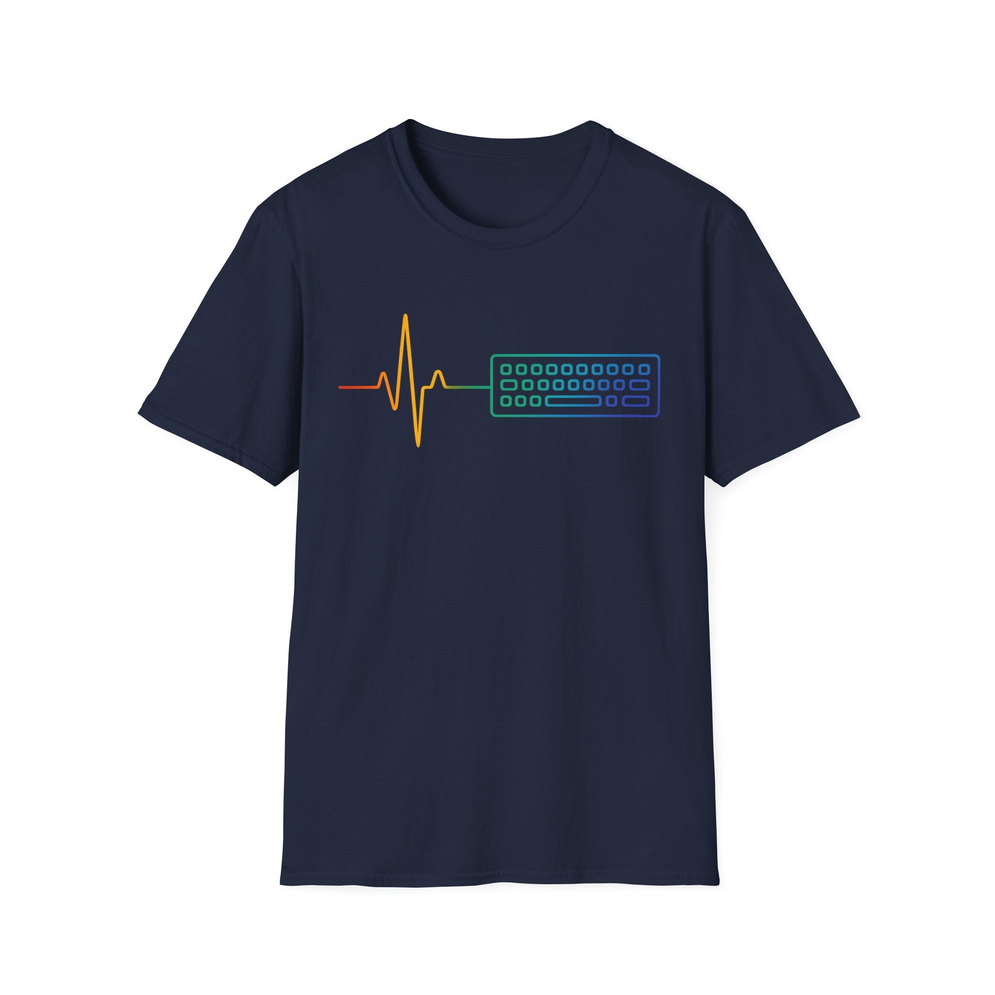 Keyboard Lifeline T-Shirt | Minimalist Tech Heartbeat Tee for Programmers