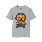 Cute Retro Gaming Puppy T-Shirt | Gamer Dog Illustration Tee