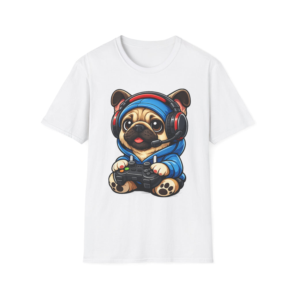 Gamer Pug T-Shirt | Cute Pug with Headset & Controller Graphic