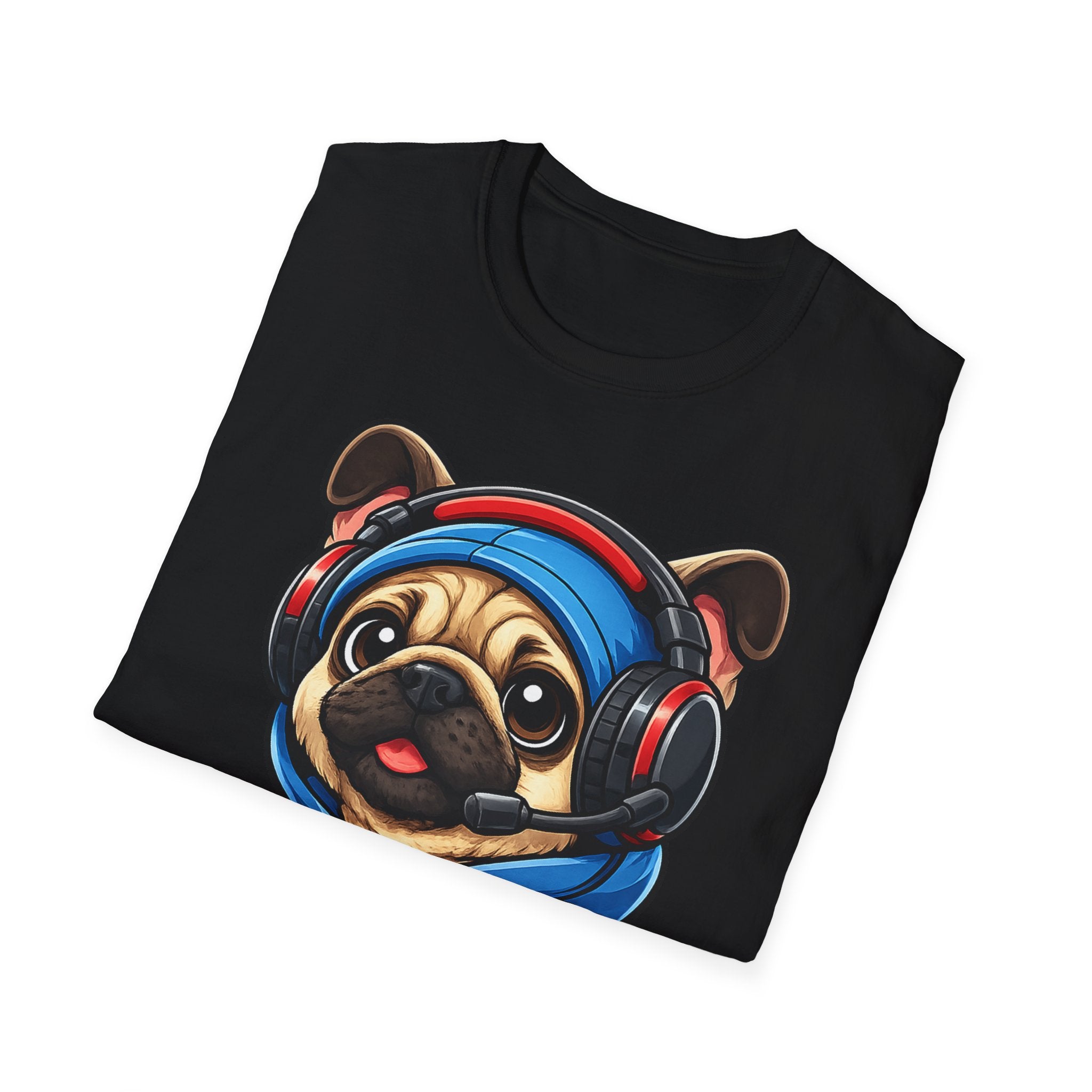 Gamer Pug T-Shirt | Cute Pug with Headset & Controller Graphic