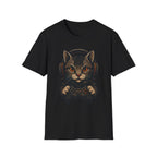 Gaming Cat Holding Controller T-Shirt | Cat Gamer Graphic Tee