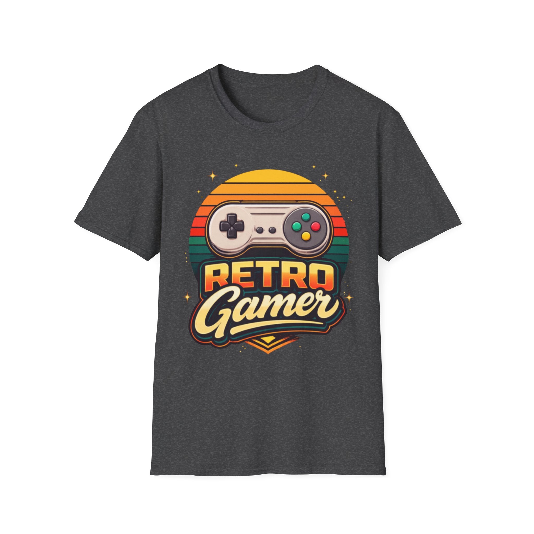 Retro Gamer | Retro Controller Graphic T-Shirt | Vintage Gamer Tee, Sun-Faded Palette