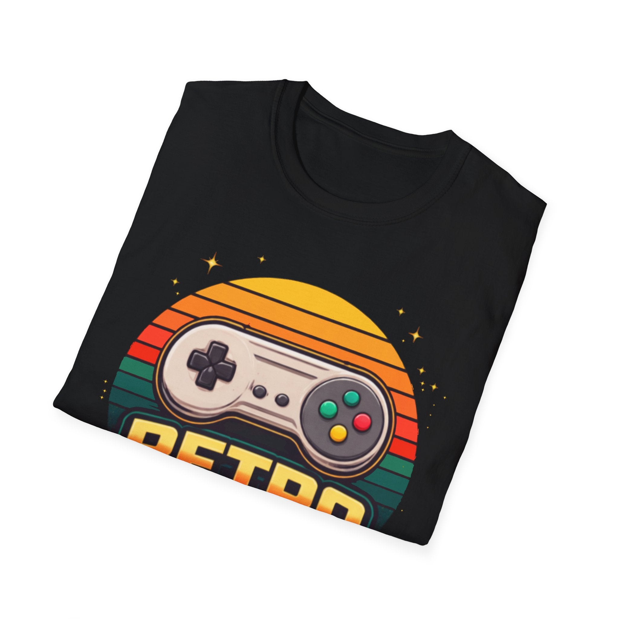Retro Gamer | Retro Controller Graphic T-Shirt | Vintage Gamer Tee, Sun-Faded Palette
