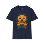 Cute Retro Gaming Puppy T-Shirt | Gamer Dog Illustration Tee