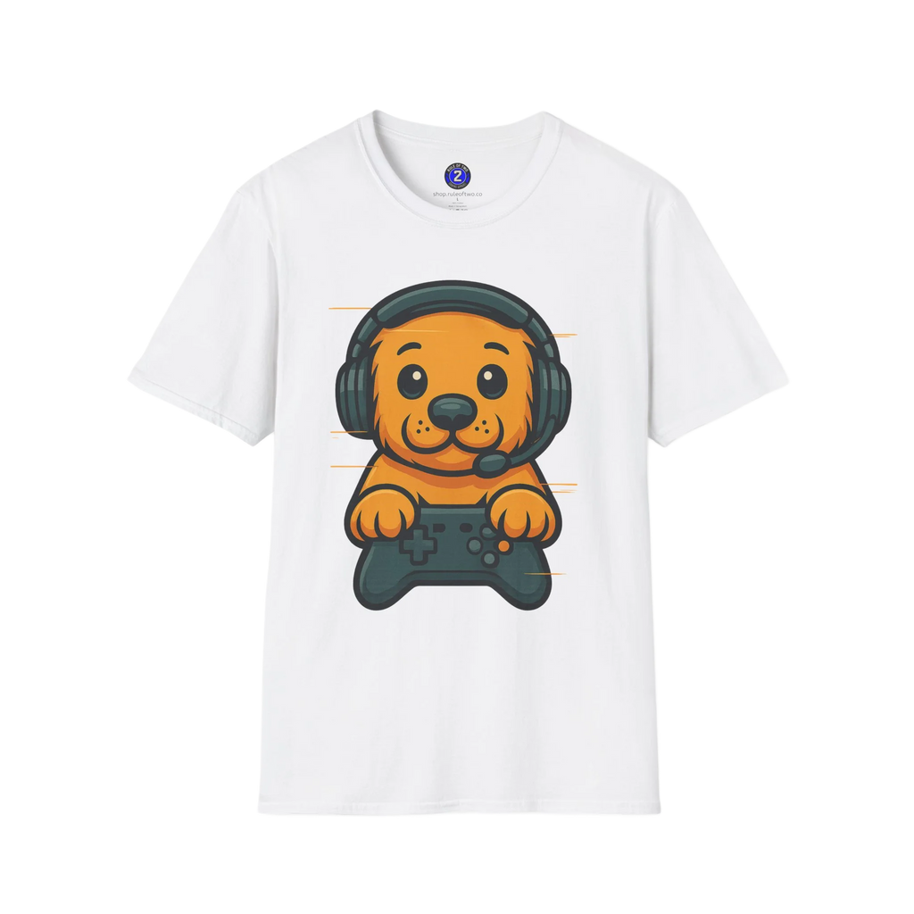 Cute Retro Gaming Puppy T-Shirt | Gamer Dog Illustration Tee