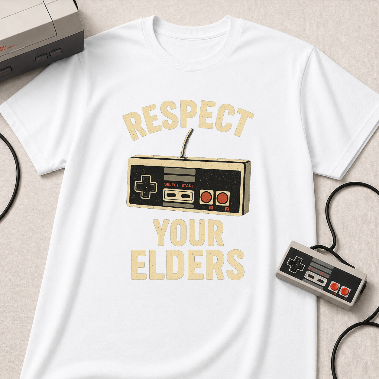 Respect Your Elders Retro Game Controller T-Shirt