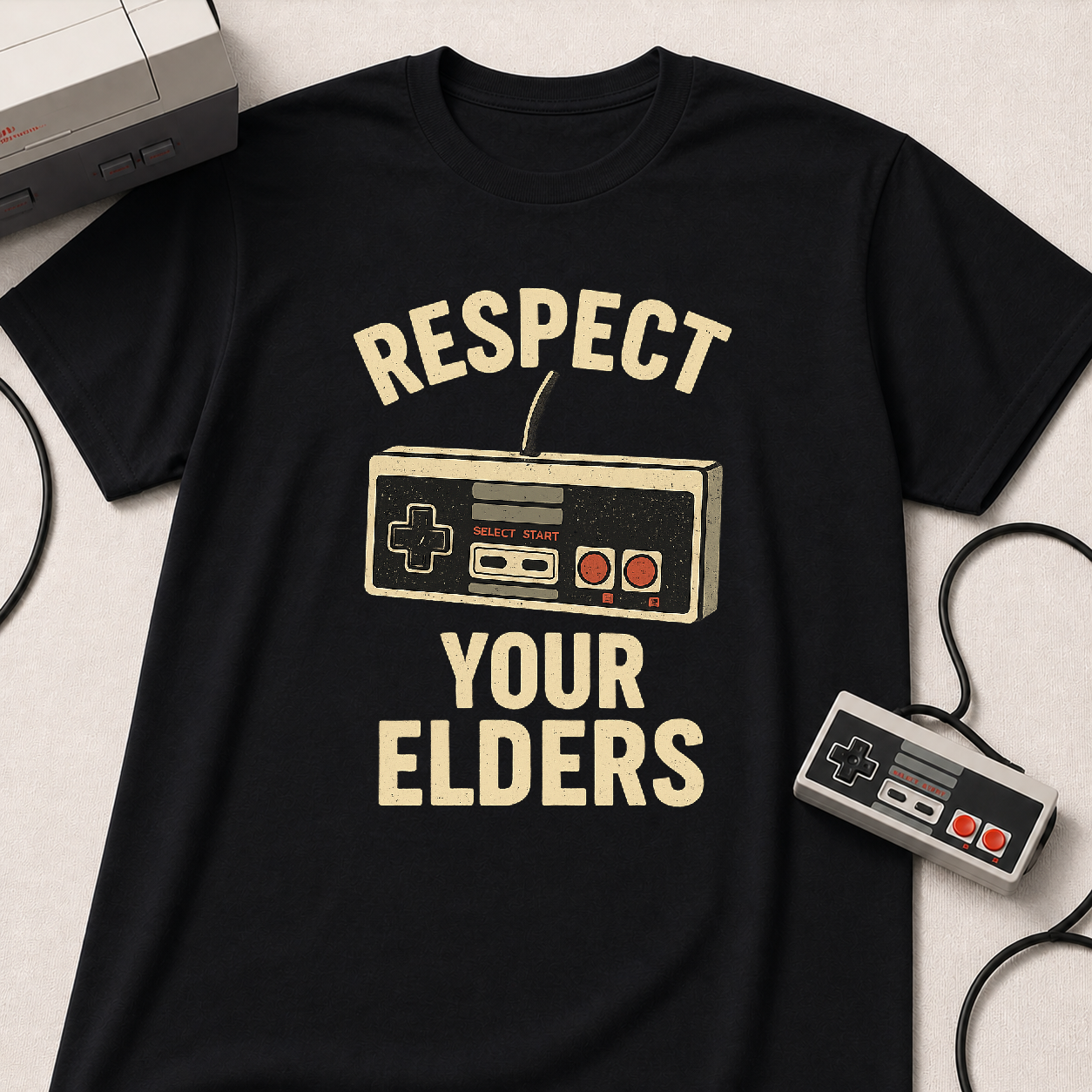 Respect Your Elders Retro Game Controller T-Shirt