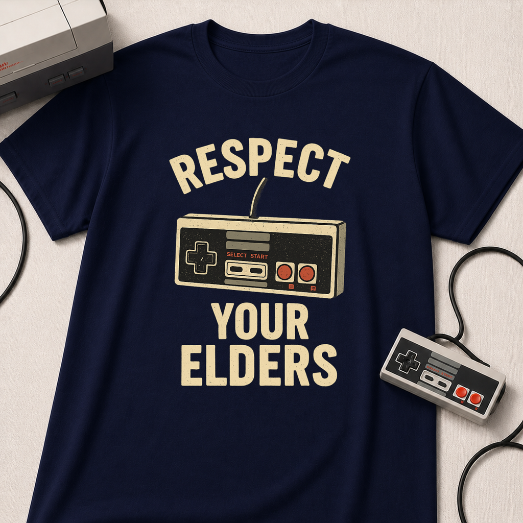 Respect Your Elders Retro Game Controller T-Shirt