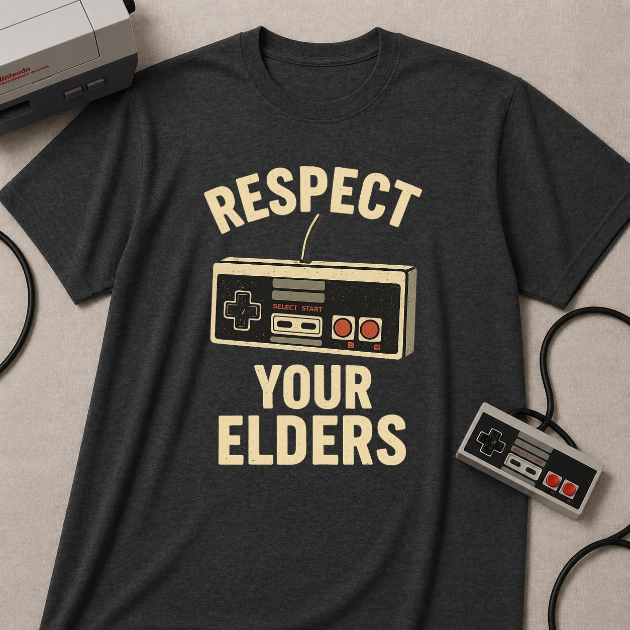 Respect Your Elders Retro Game Controller T-Shirt