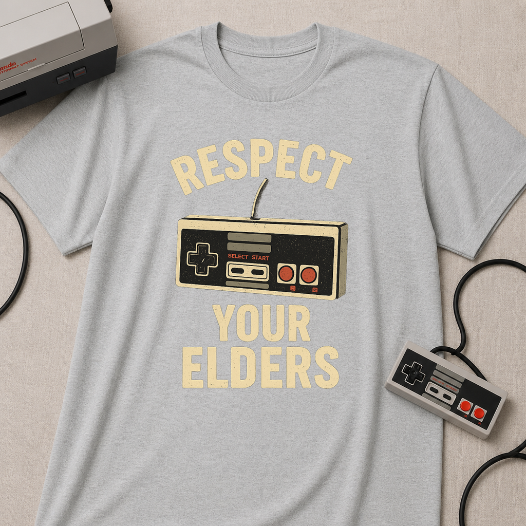 Respect Your Elders Retro Game Controller T-Shirt
