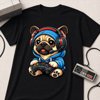Gamer Pug T-Shirt | Cute Pug with Headset & Controller Graphic