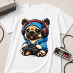 Gamer Pug T-Shirt | Cute Pug with Headset & Controller Graphic