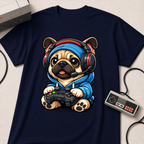 Gamer Pug T-Shirt | Cute Pug with Headset & Controller Graphic