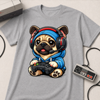 Gamer Pug T-Shirt | Cute Pug with Headset & Controller Graphic