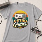 Retro Gamer | Retro Controller Graphic T-Shirt | Vintage Gamer Tee, Sun-Faded Palette