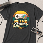 Retro Gamer | Retro Controller Graphic T-Shirt | Vintage Gamer Tee, Sun-Faded Palette