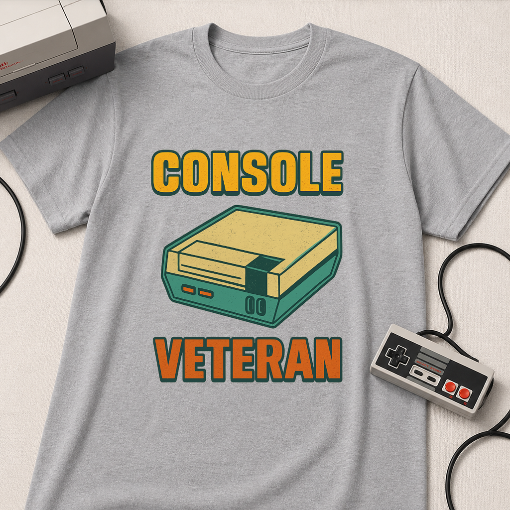 Console Veteran Retro Game T-Shirt | Console Illustration Gamer Tee