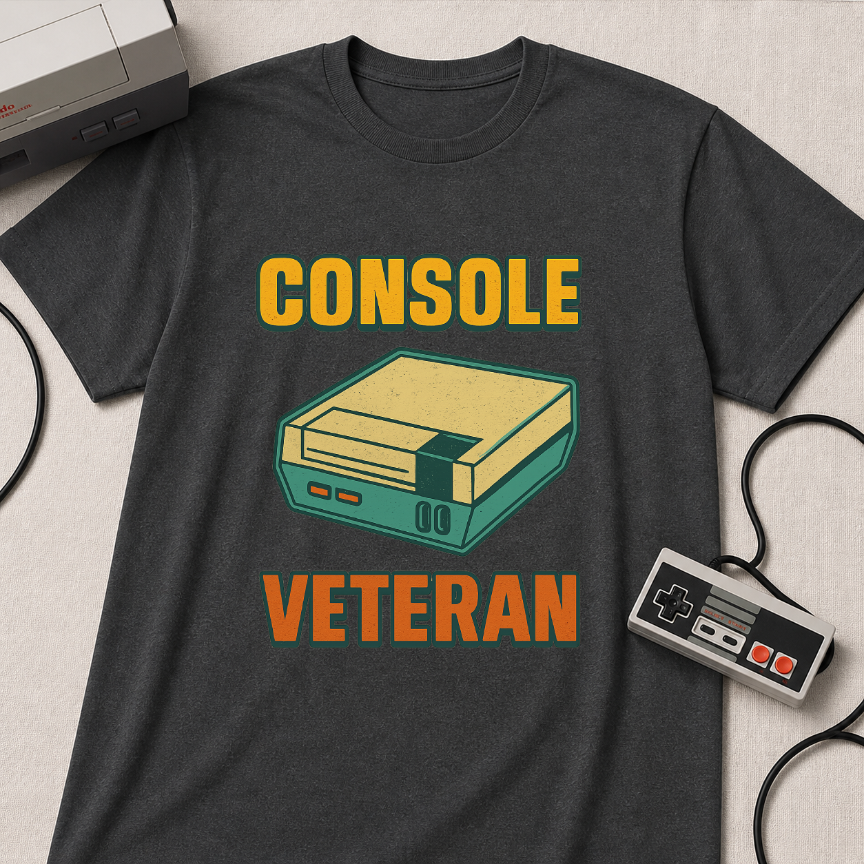 Console Veteran Retro Game T-Shirt | Console Illustration Gamer Tee