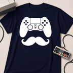 Gamer Dad  T-Shirt | Controller & Mustache Graphic Tee for Dad, Gamer Gifts